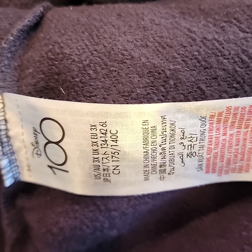 Disney 100 Gray Tinkerbell Pull Over Hoodie. 3X - Picture 5 of 5